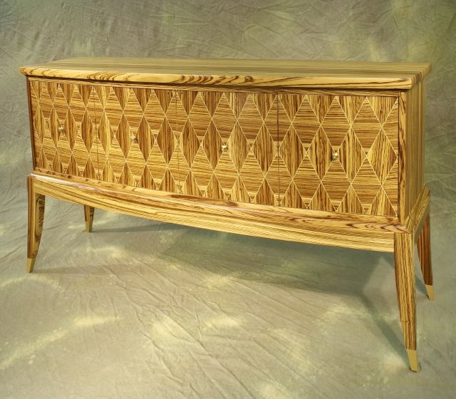 Zebrawood diamond sideboard